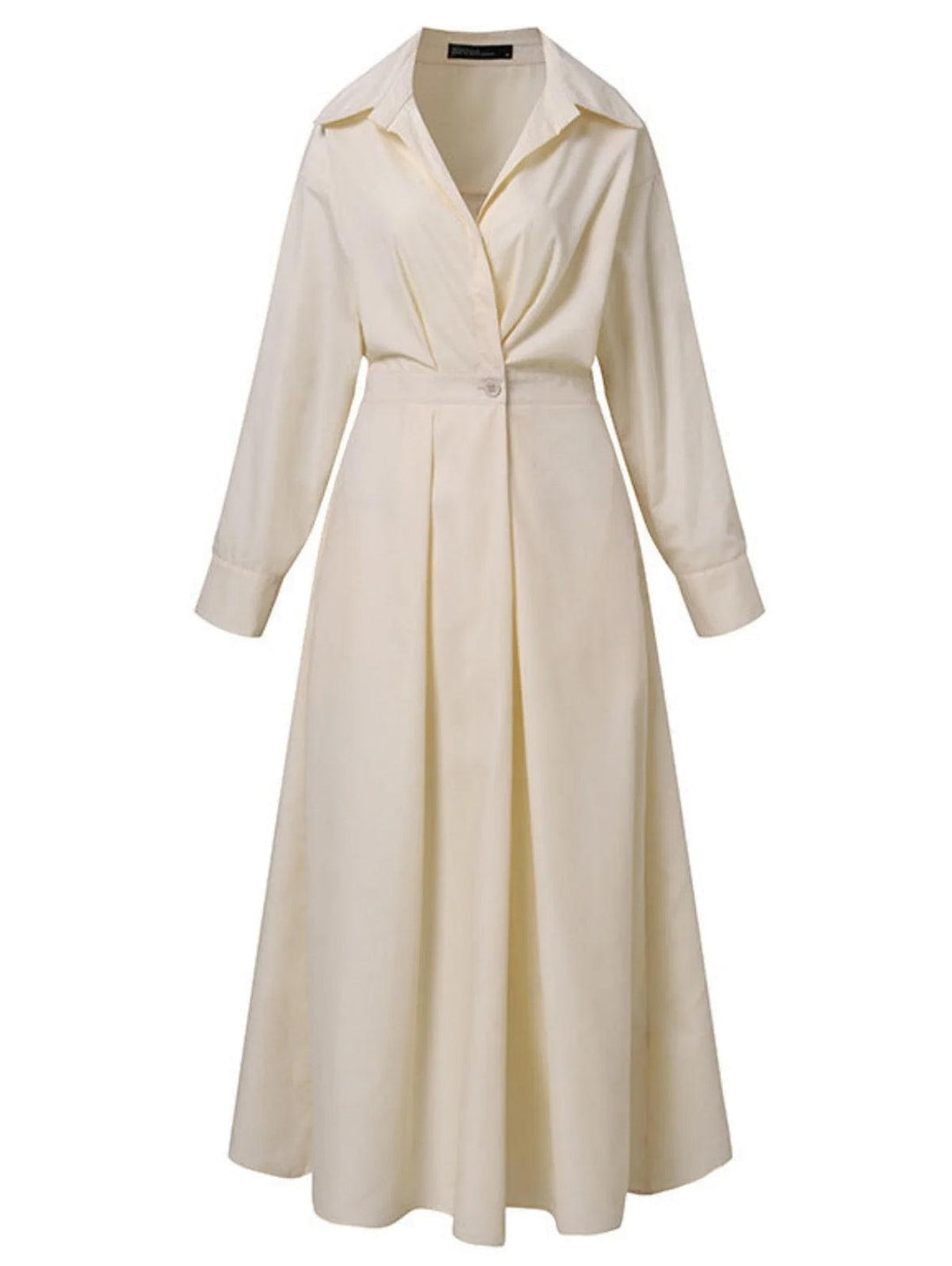 Elsie Elegant Button Lapel Midi Dress