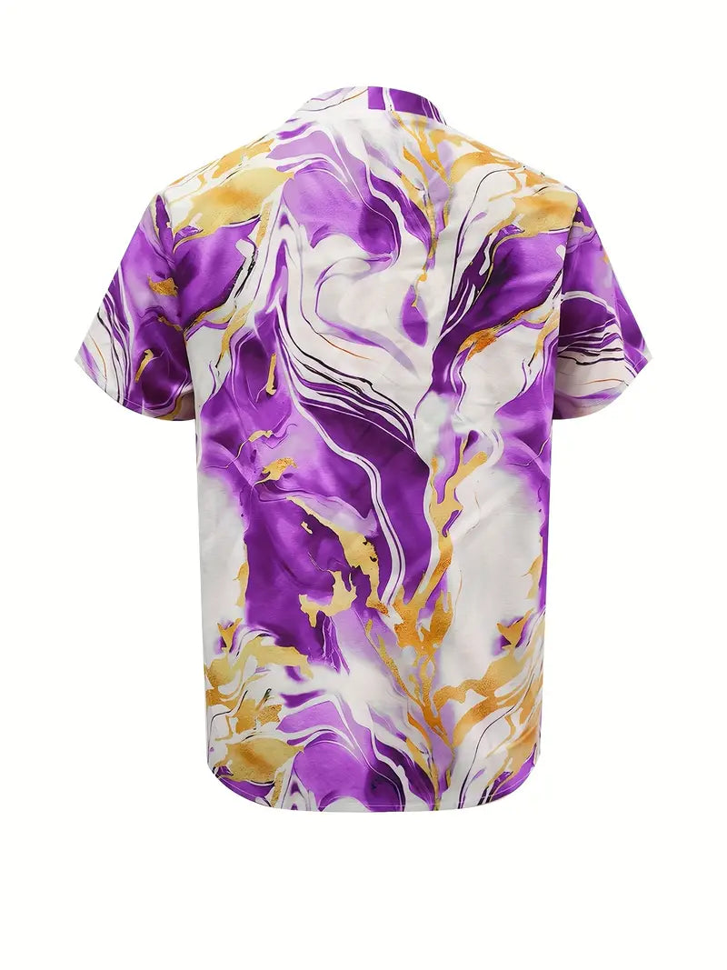 Mildred Marble Print Short Sleeve Shirt