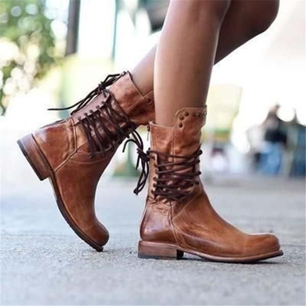 Ciss Vintage Lace-Up Boots
