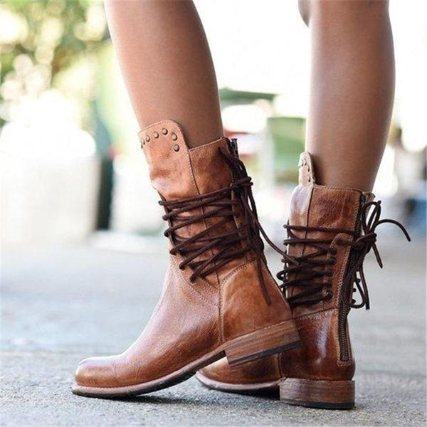 Ciss Vintage Lace-Up Boots