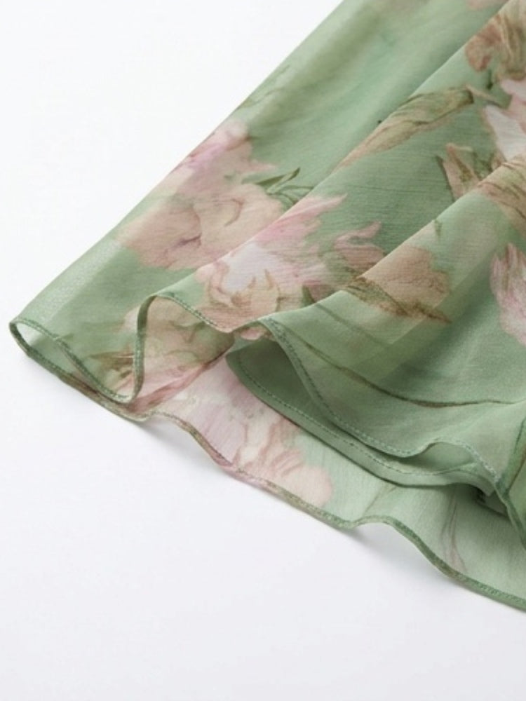 Adèle | Floral Chiffon Halter Maxi Dress