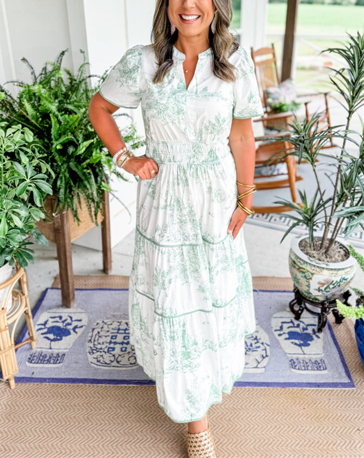 Esther Classic Toile Maxi Dress