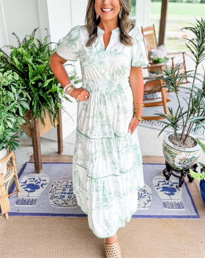 Esther Classic Toile Maxi Dress