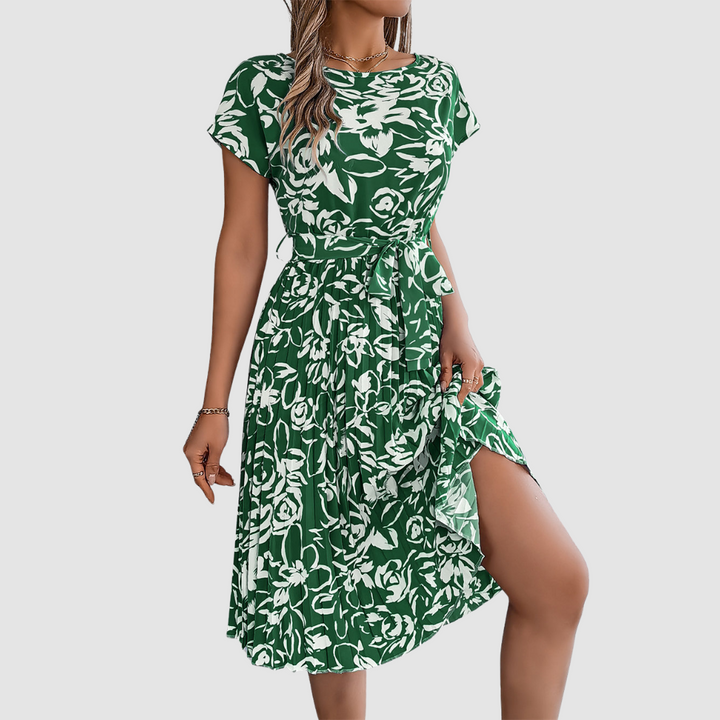 Rosie Elegant Floral Pleated Dress