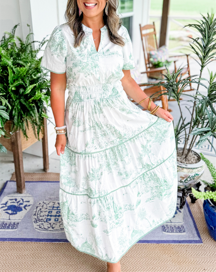 Esther Classic Toile Maxi Dress