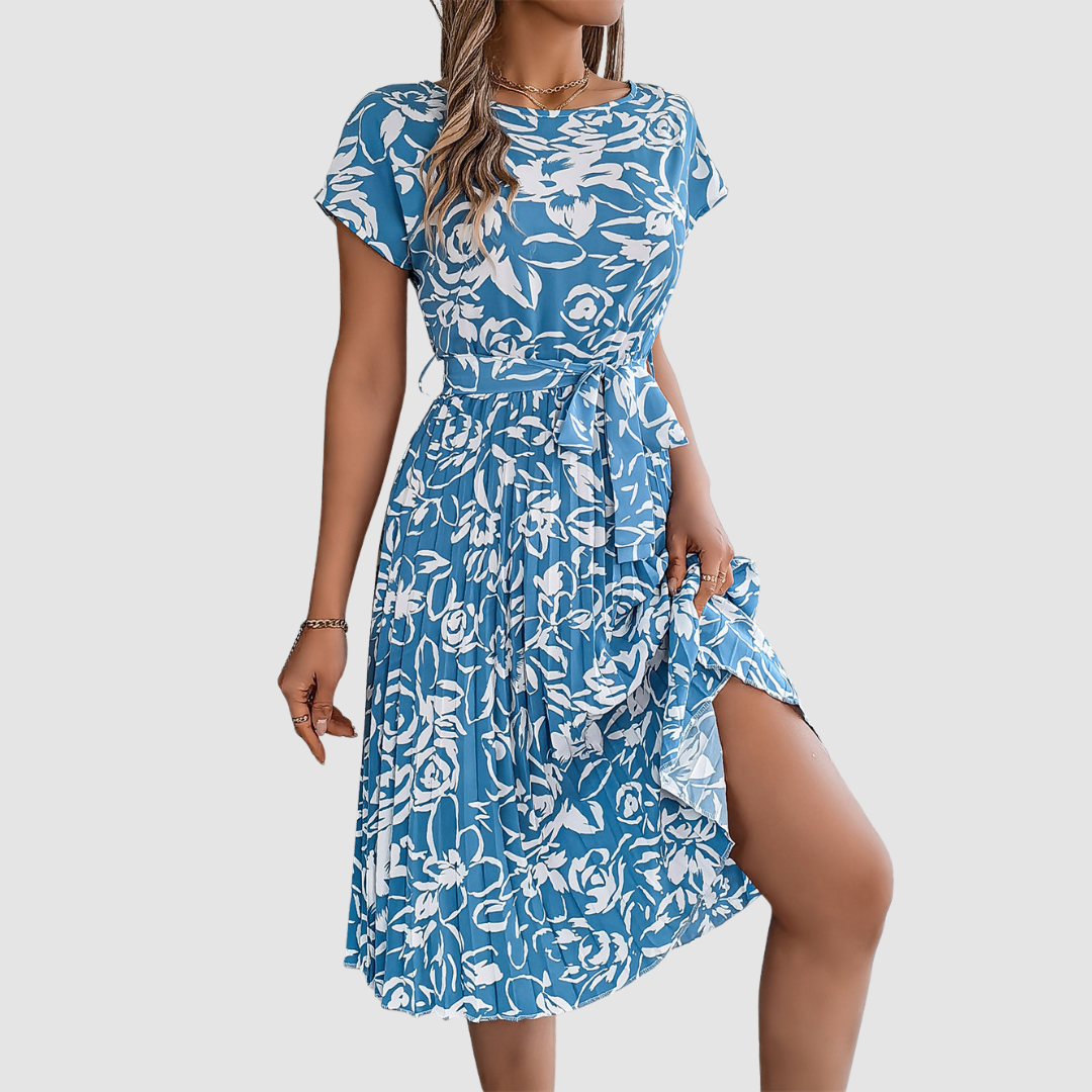 Rosie Elegant Floral Pleated Dress