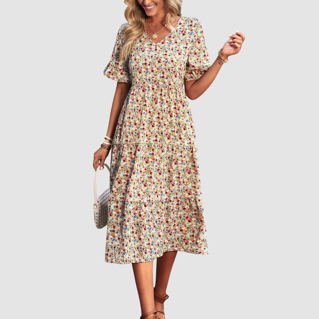 Thalia V-Neck Floral Dress