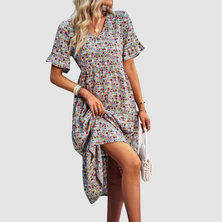 Thalia V-Neck Floral Dress