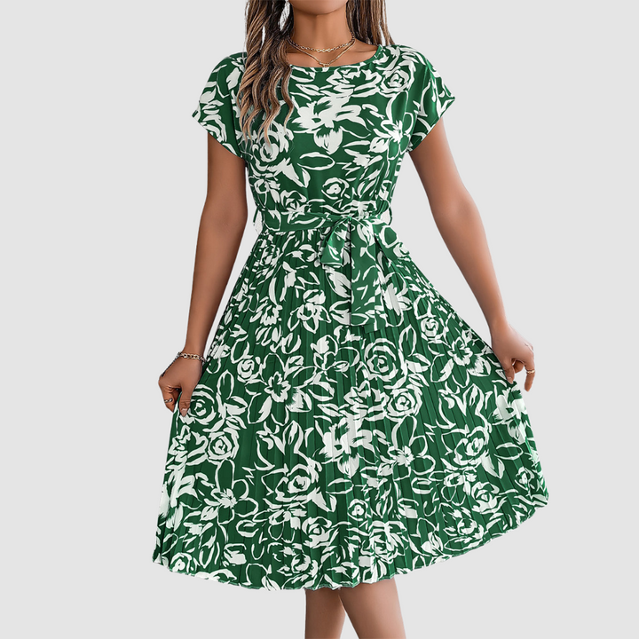 Rosie Elegant Floral Pleated Dress
