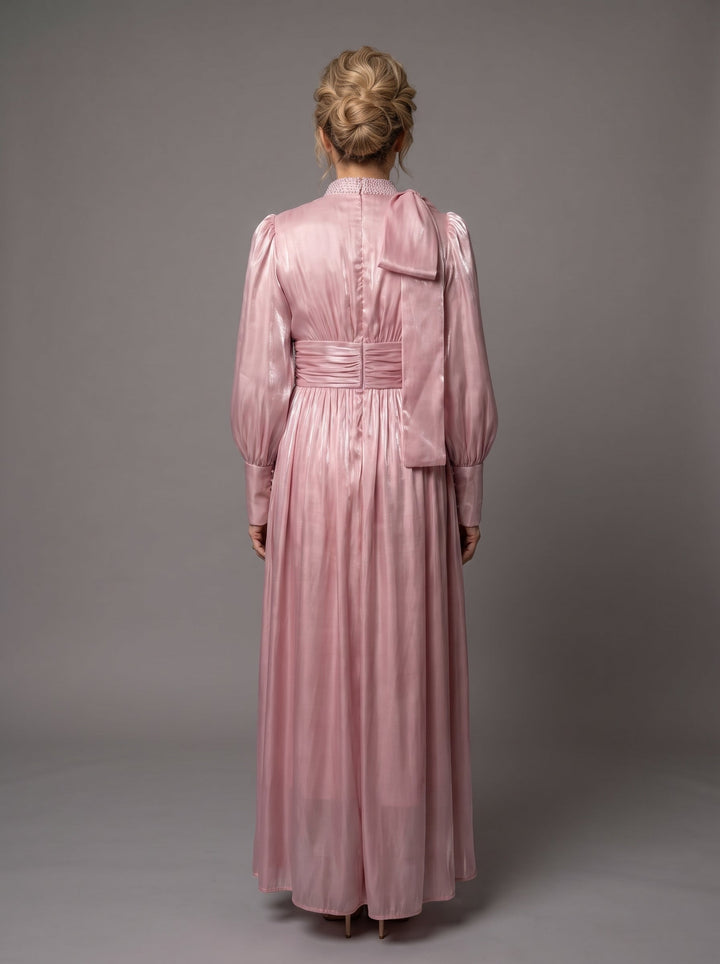 Adelaide Pleated Belted Maxi Dress