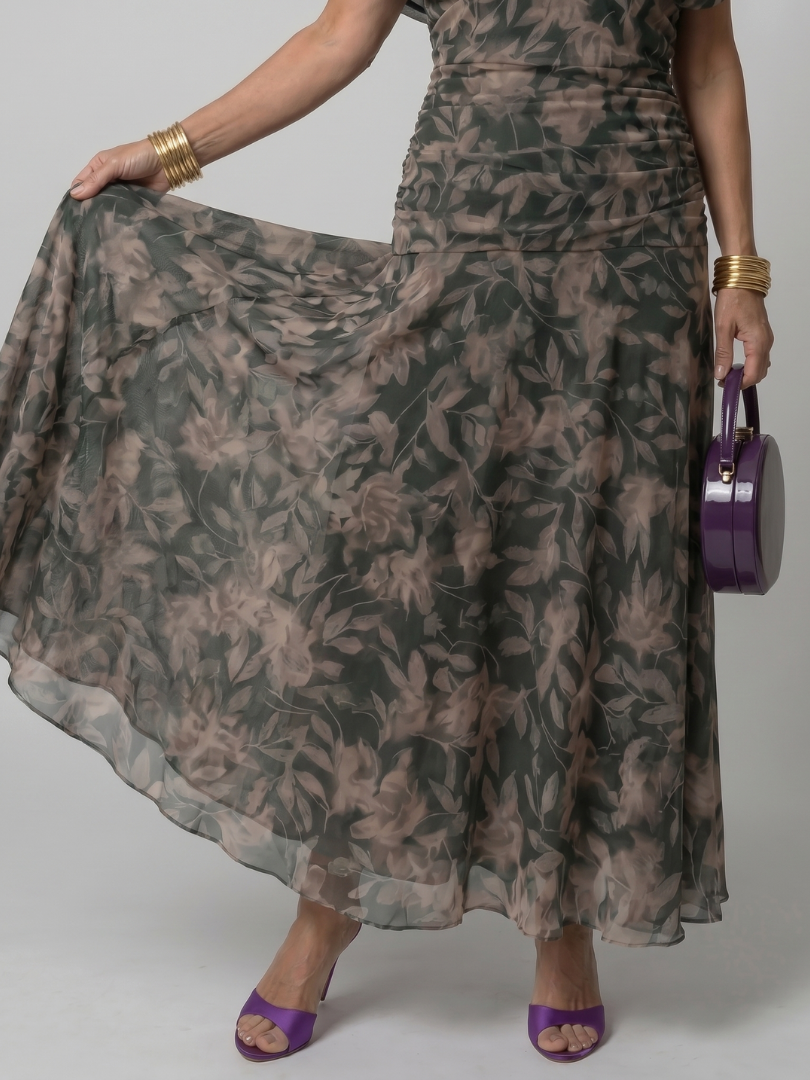 Calen Off Shoulder Flow Midi Dress