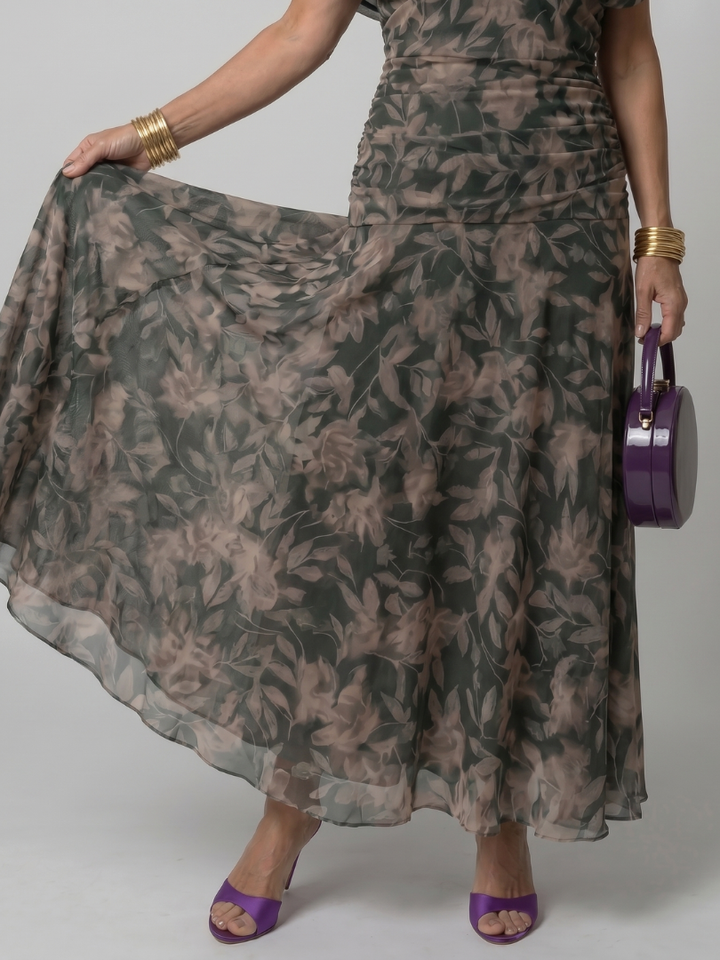 Calen Off Shoulder Flow Midi Dress