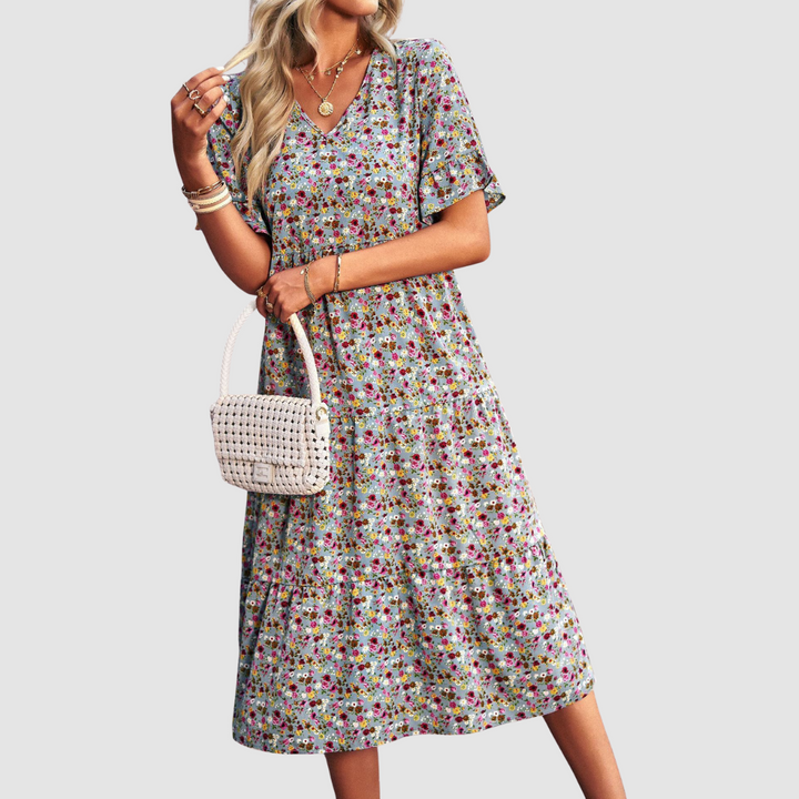 Thalia V-Neck Floral Dress