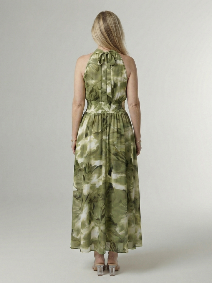 Sylin Gathered Halter Midi Dress