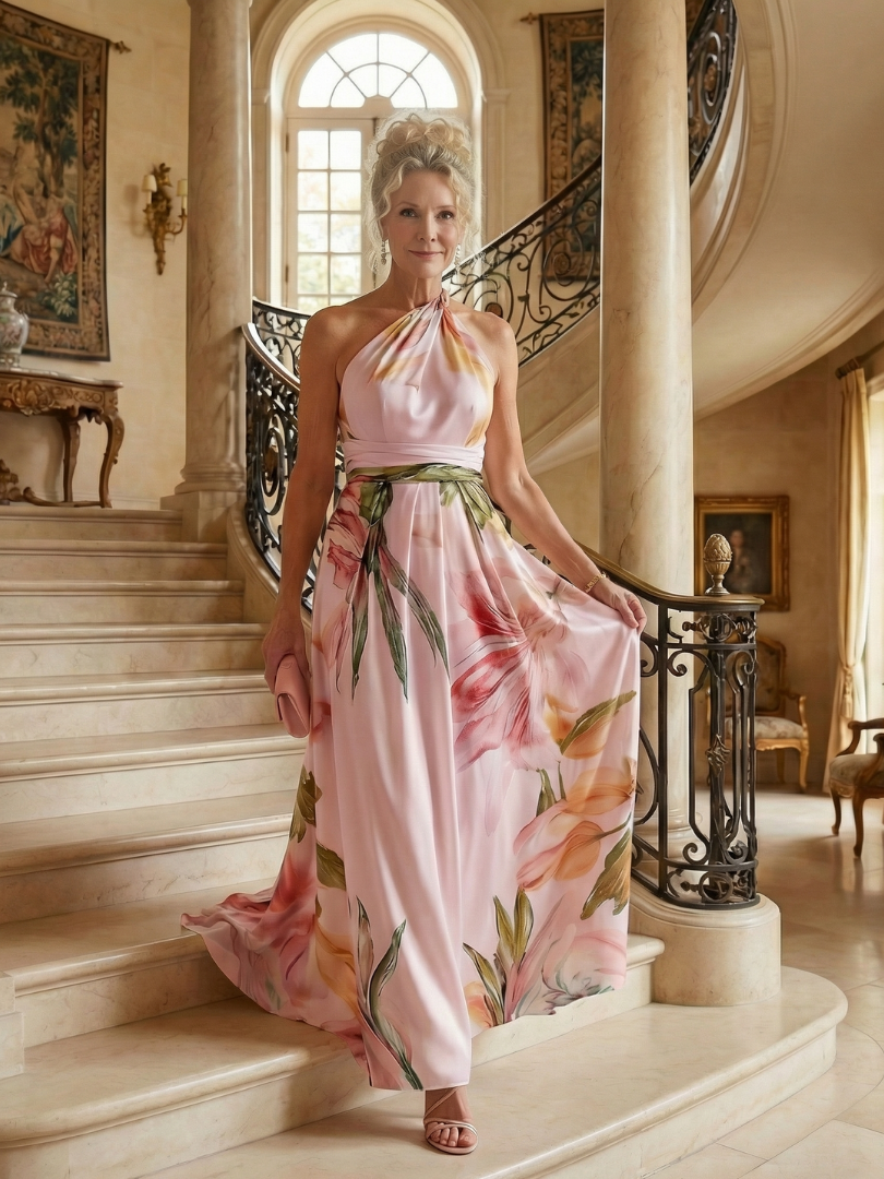 Amiel Light Floral Maxi Dress