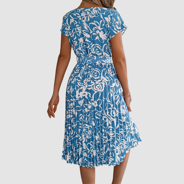 Rosie Elegant Floral Pleated Dress