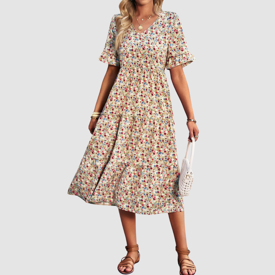 Thalia V-Neck Floral Dress