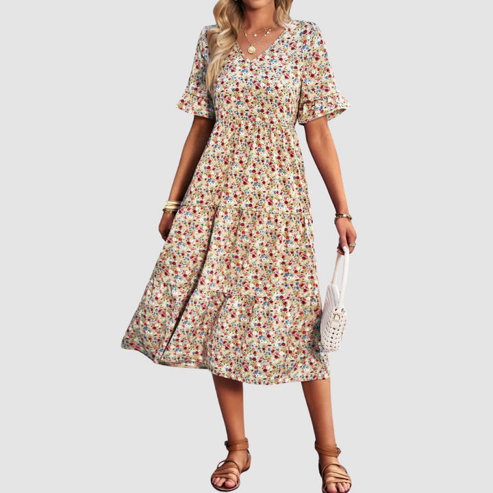 Thalia V-Neck Floral Dress