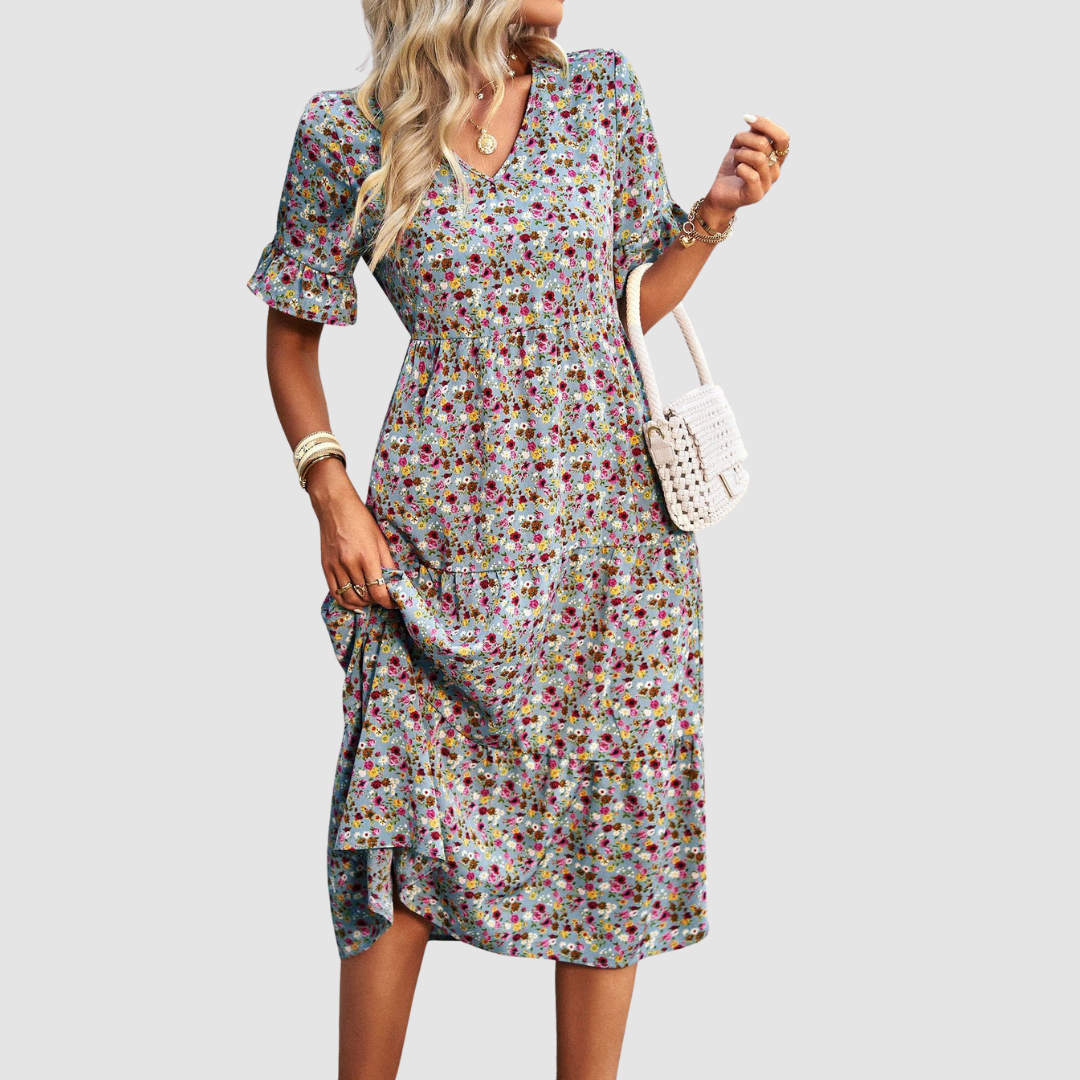 Thalia V-Neck Floral Dress