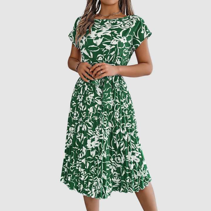 Rosie Elegant Floral Pleated Dress