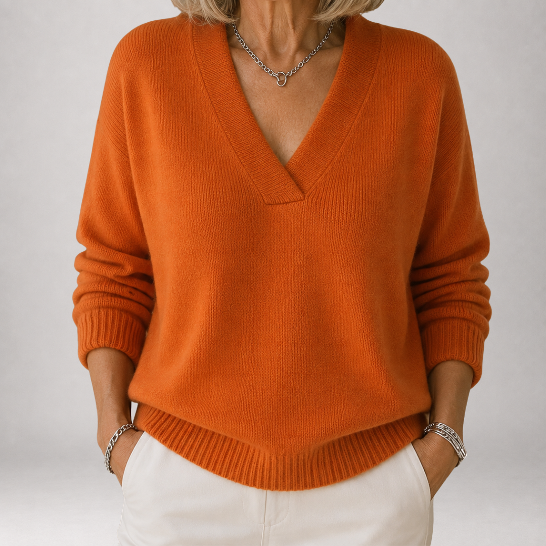Quilla | Ribbed V-Neck Sweater