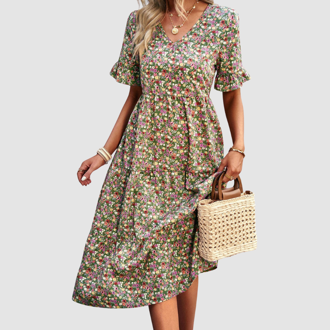 Thalia V-Neck Floral Dress