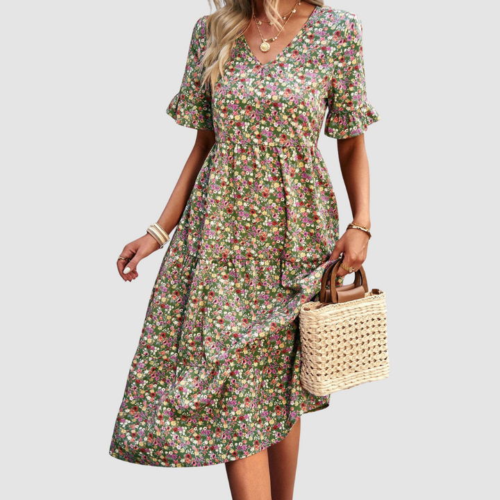 Thalia V-Neck Floral Dress