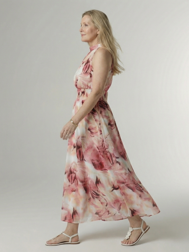 Sylin Gathered Halter Midi Dress