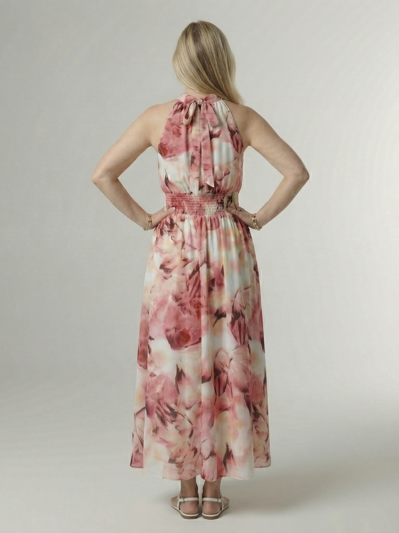 Sylin Gathered Halter Midi Dress