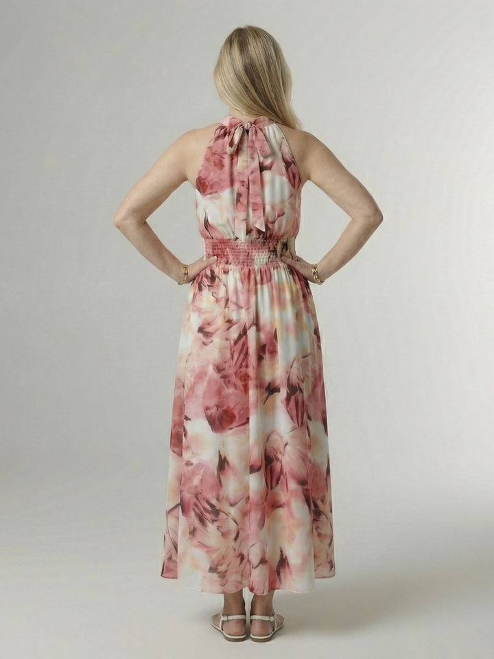 Sylin Gathered Halter Midi Dress