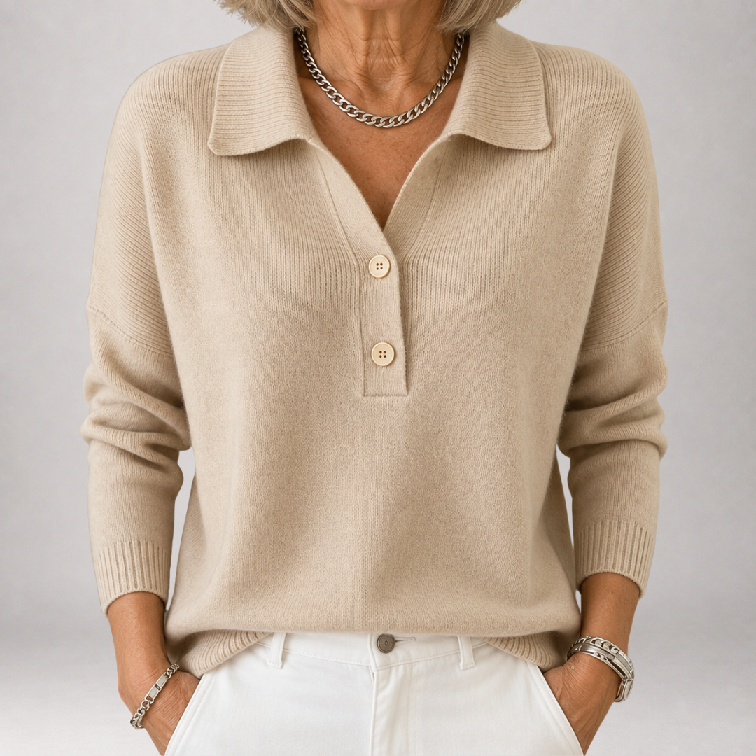 Adaline | Polo Collar Knit Sweater