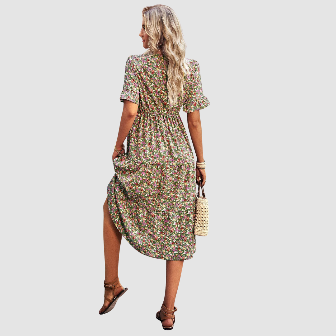 Thalia V-Neck Floral Dress