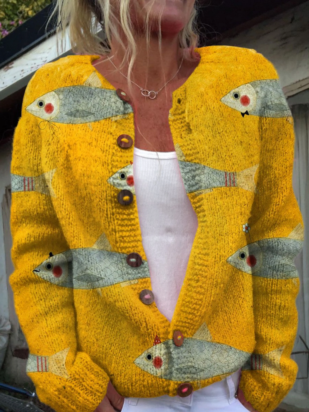 Anouk | Vintage Print Cardigan Sweater
