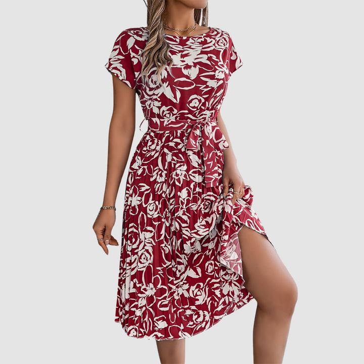 Rosie Elegant Floral Pleated Dress