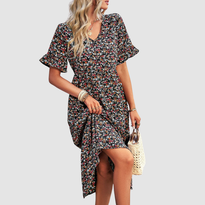 Thalia V-Neck Floral Dress