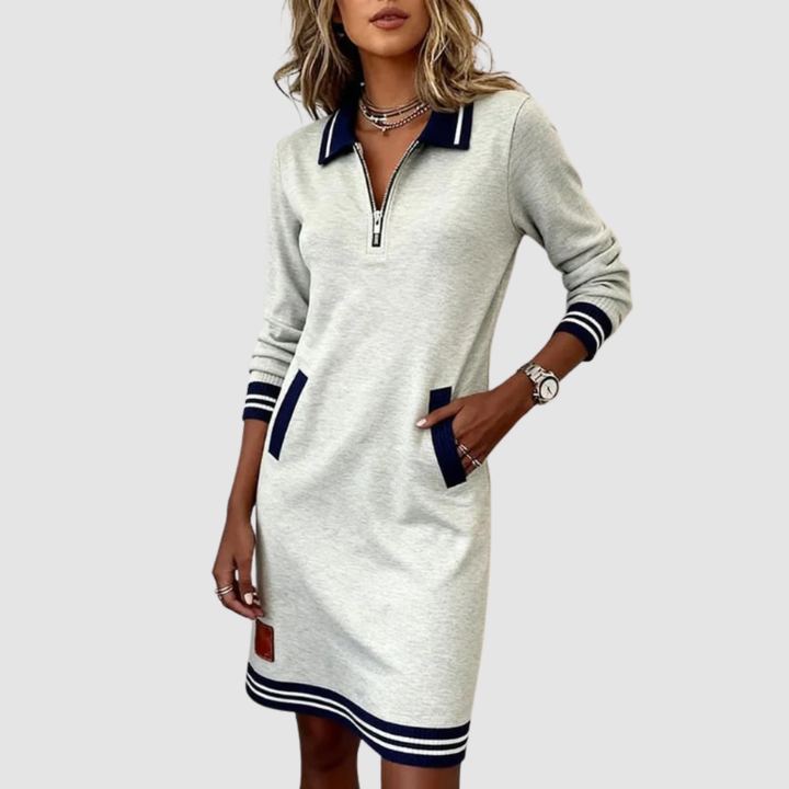 Lyssa Chic Zip-Neck Dress