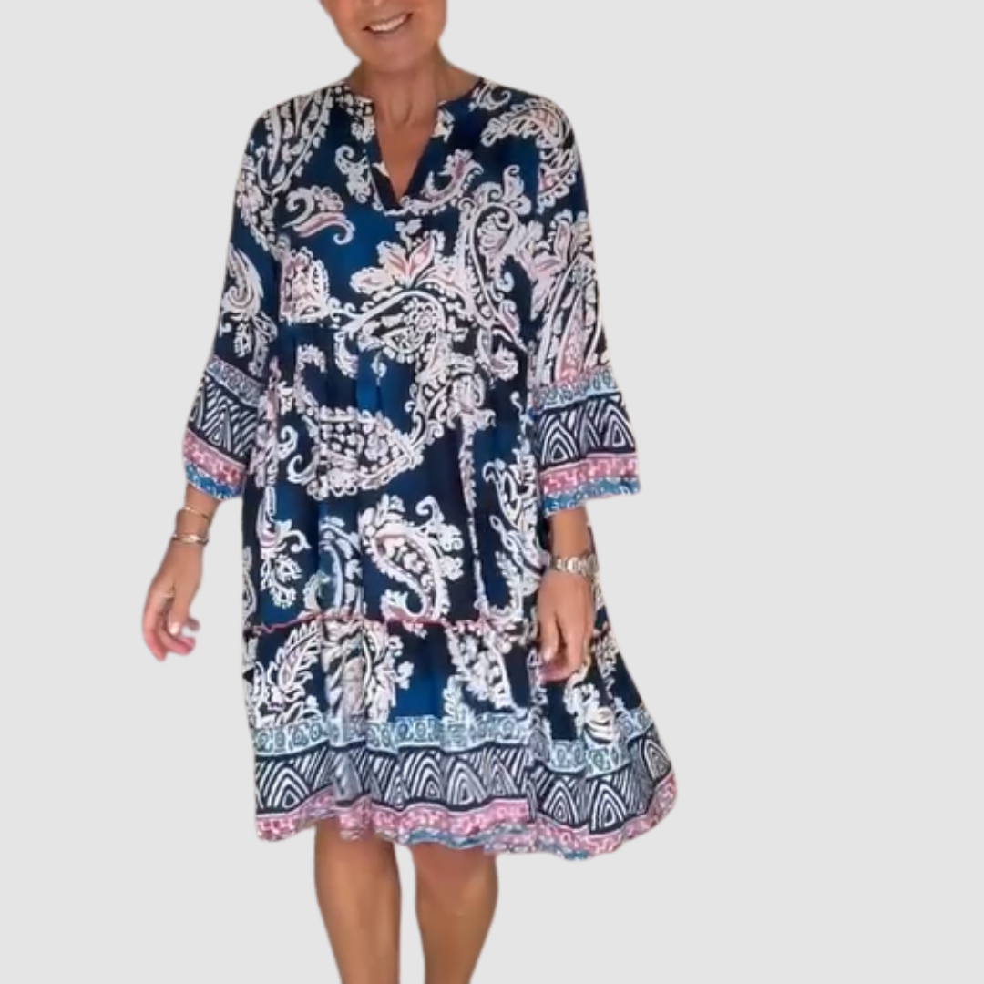 Vivian V-Neck Floral Print Dress