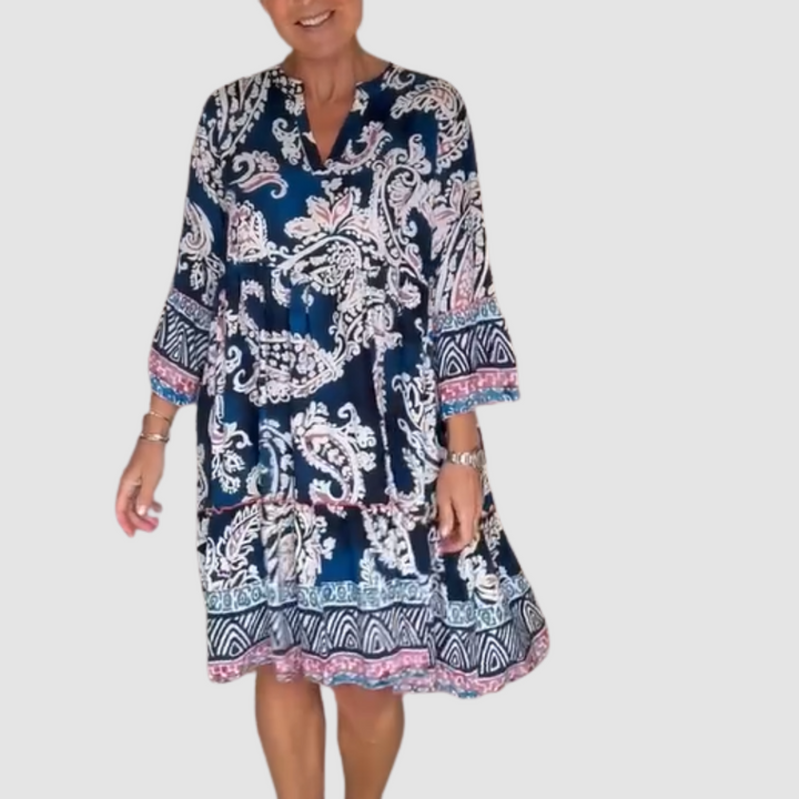 Vivian V-Neck Floral Print Dress