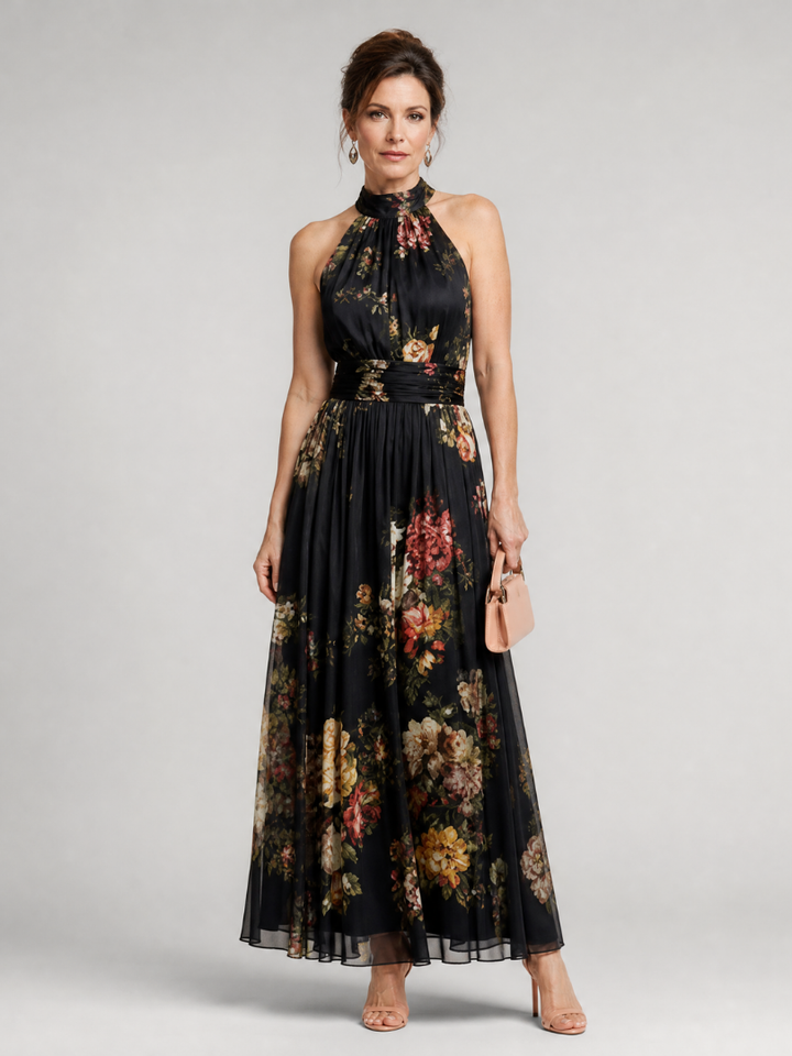 Sior Floral Halter Neck Midi Dress
