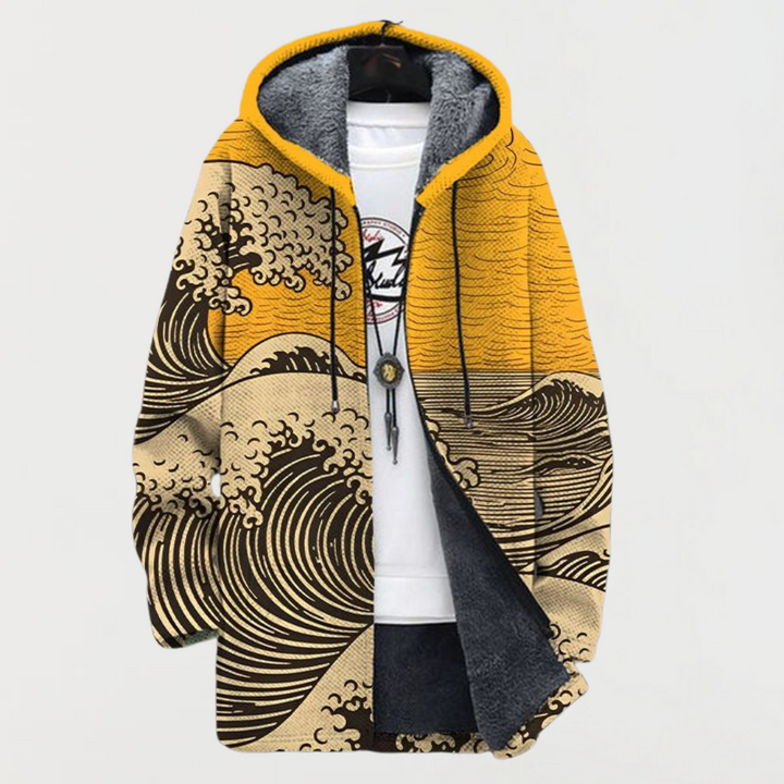 Cardigan with Wave Pattern