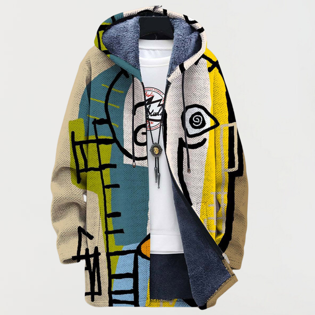 Cardigan with Abstract Pattern