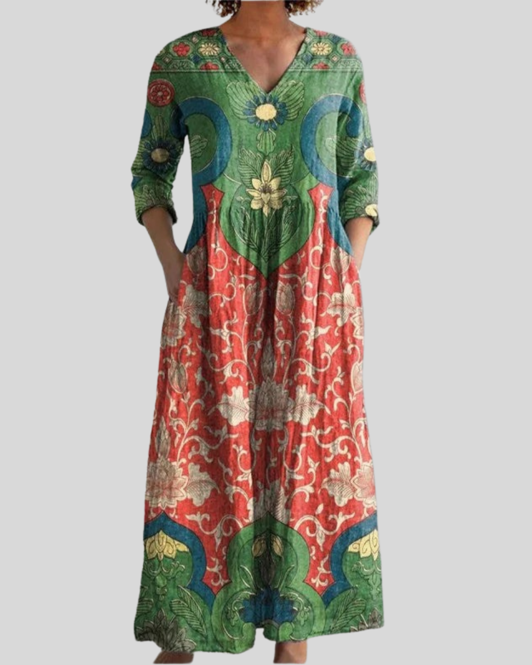 Bianca Vintage Floral Long Dress
