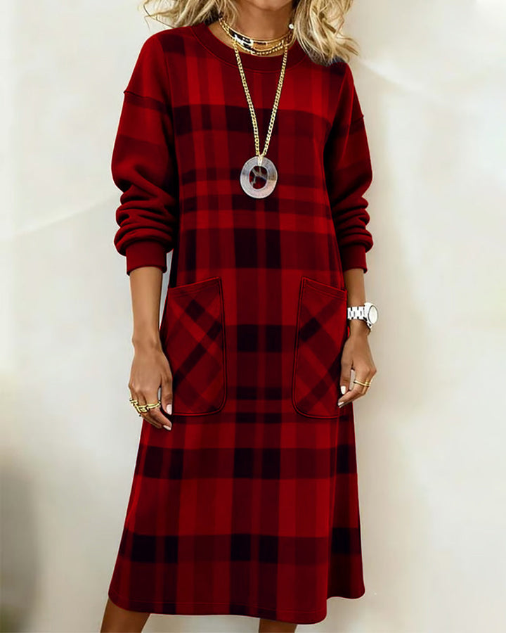 Kathrine Elegant Plaid Dress