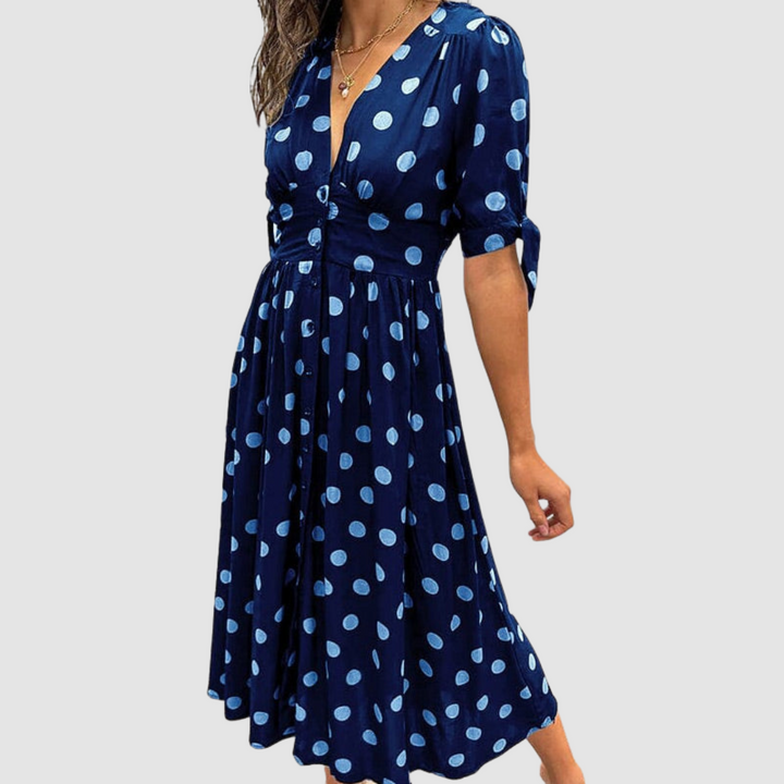 Priscilla Elegant Polka Dot Dress