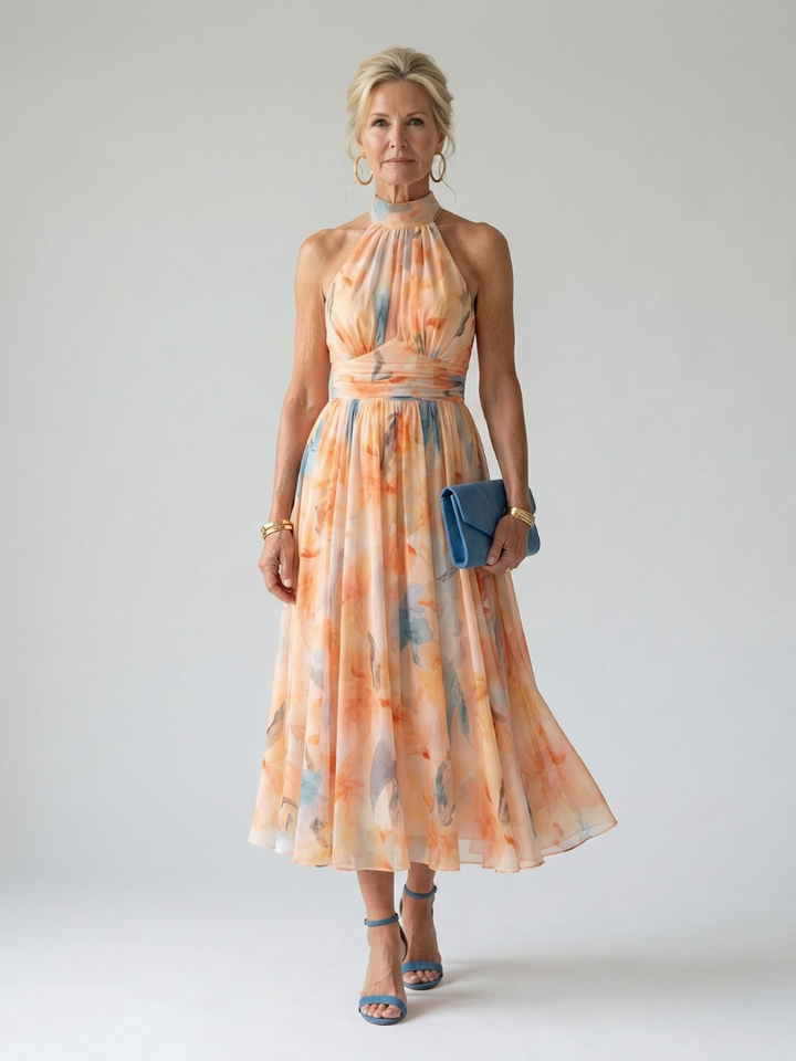 Elin Soft Halter Midi Dress