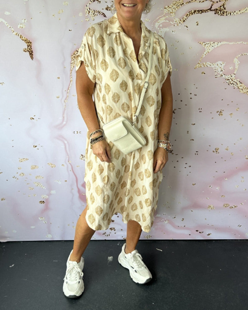 Lona Loose Lapel Collar Dress