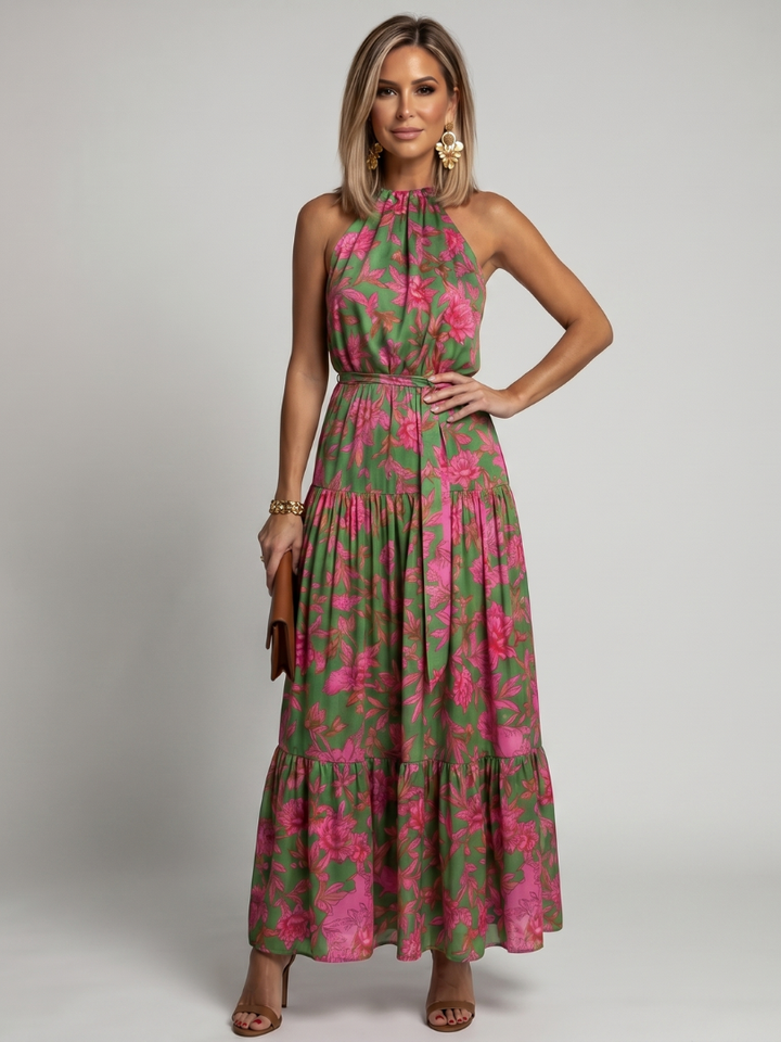 Rowen Draped Halter Midi Dress