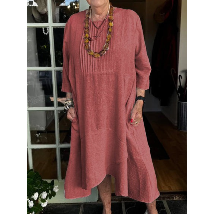 Katerina Pleated Irregular Hem Dress