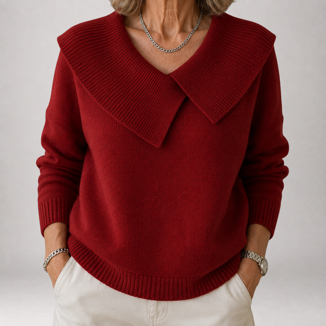 Solenne | Oversized Shawl Collar Knit Sweater