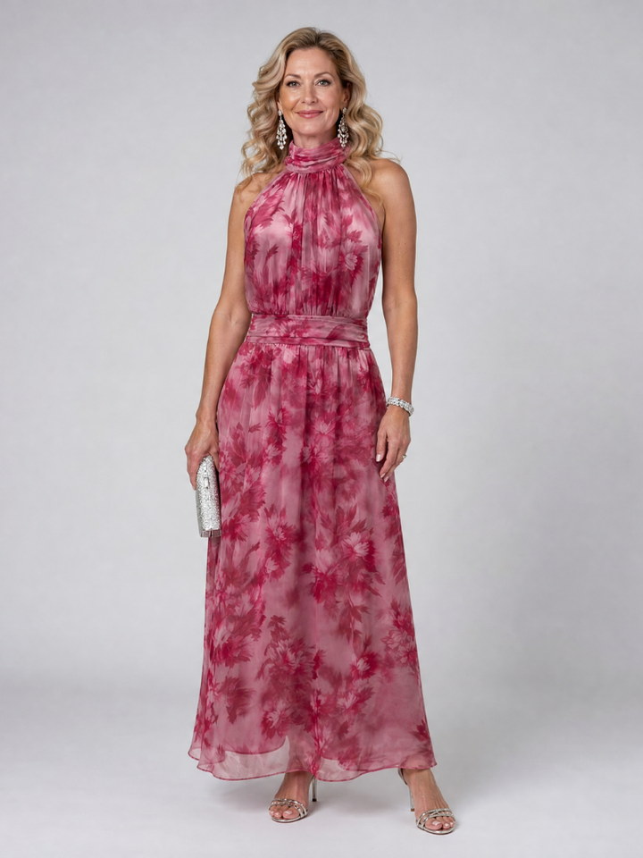 Avien Soft Halter Neck Midi Dress
